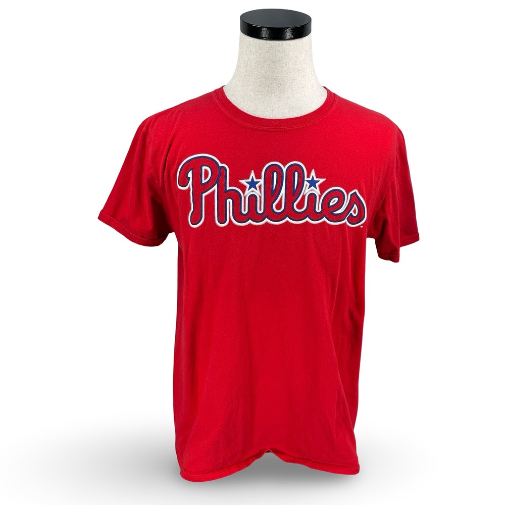Majestic Philadelphia Phillies Bryce Harper 3 Red MLB Baseball Shirt Mens Large